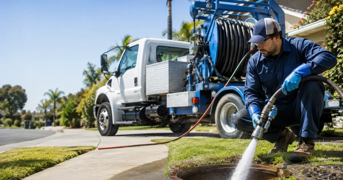 Hydro jet sewer cleaning March Air Reserve Base