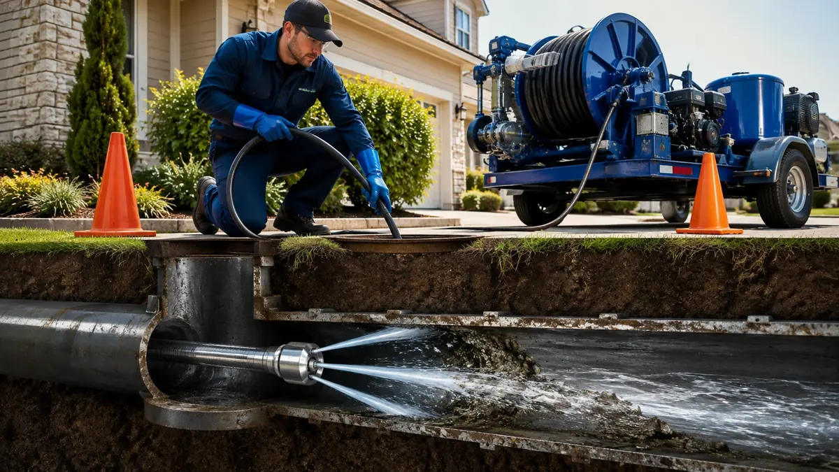 Main Sewer Line Hydro Jet Cleaning in March Air Reserve Base